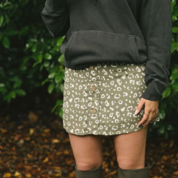 Jackson Rowe A-Line Skirt - CACTUS LEOPARD - BNWT - Picture 2 of 7